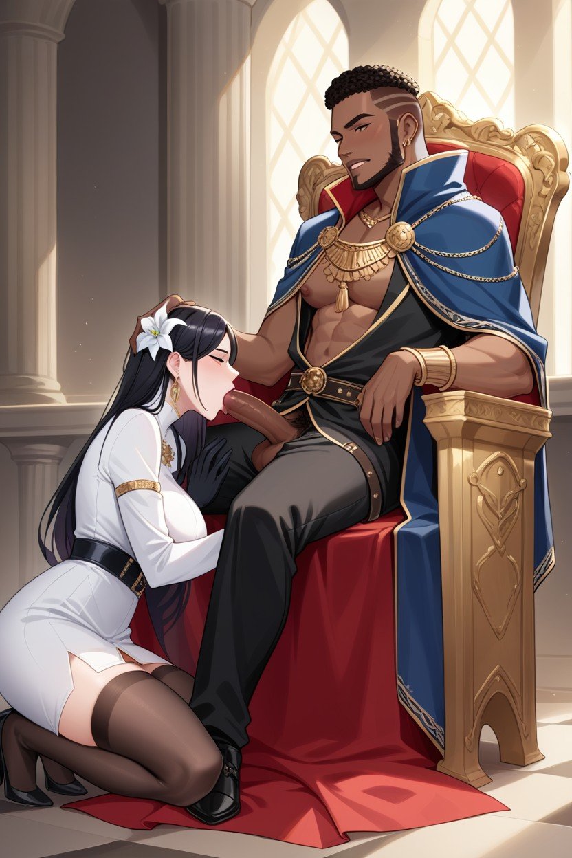 フルボディ, Gay White European Man Licking African American Cockafrican-american Man Sitting On A Gold Throne, ケープAIポルノ