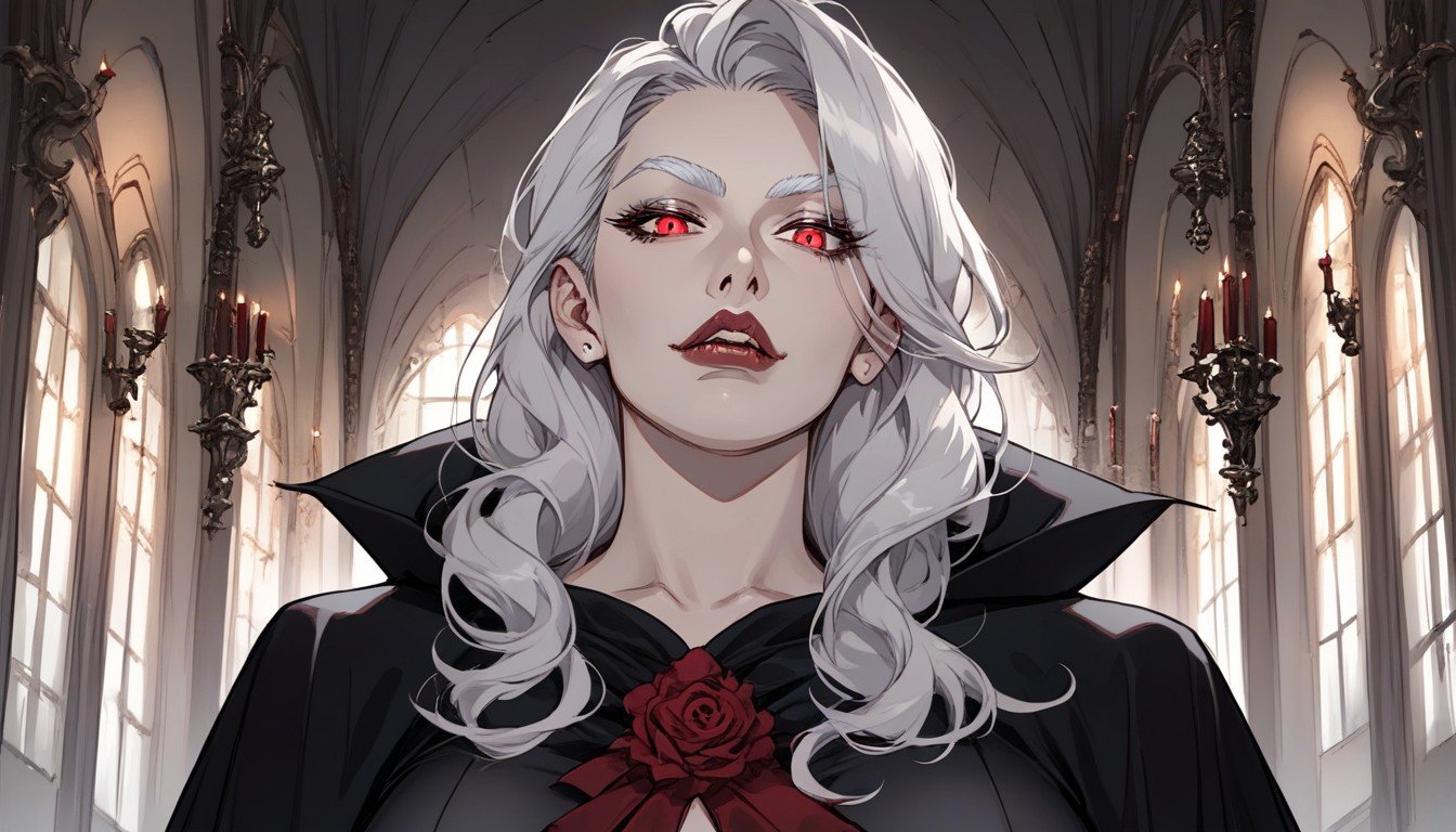 Vampire Clothes, Dining Room, Silver EyebrowsAIポルノ