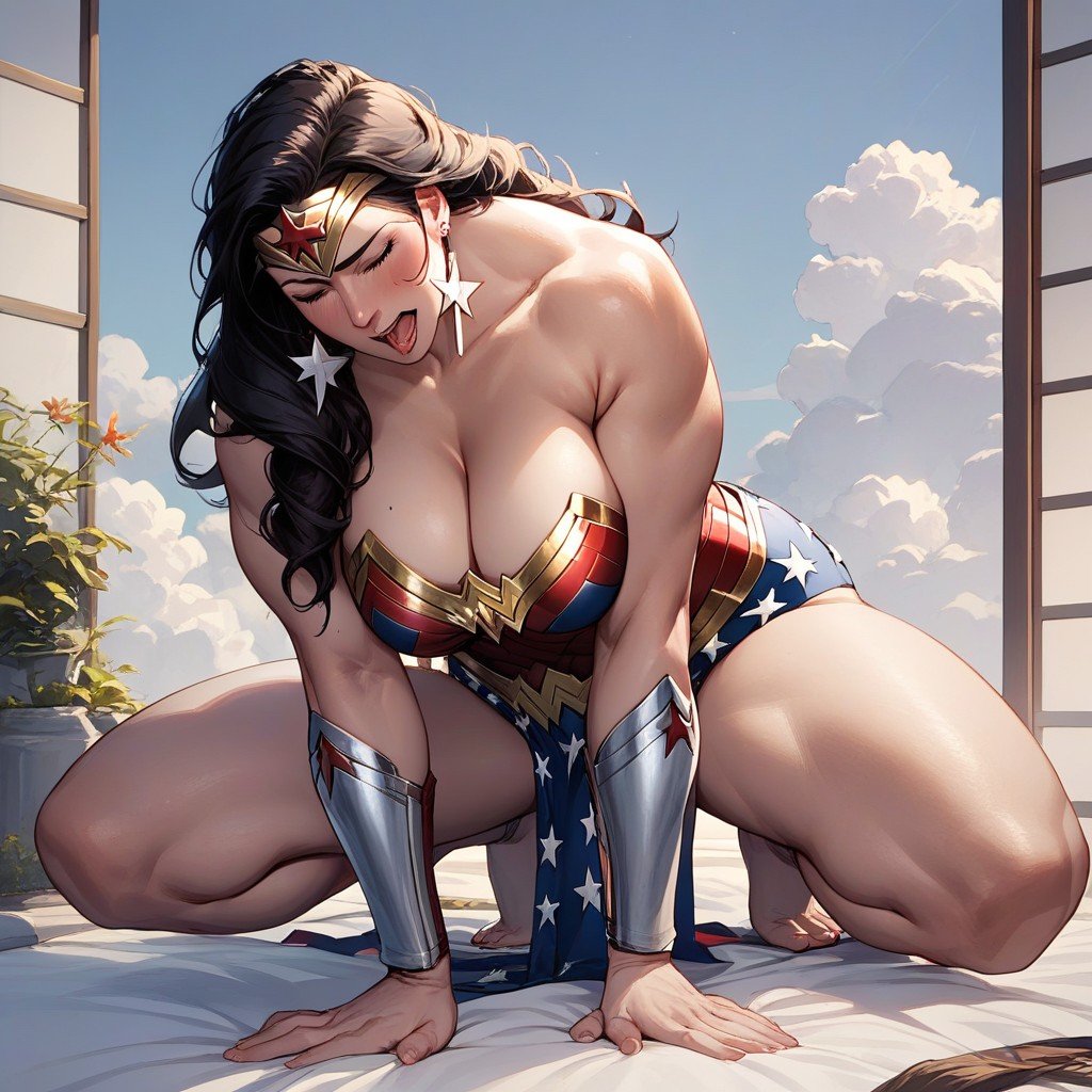 Wonder Woman Getting Fucked By, Japonesa, Full Body Image Pornografia peluda com IA