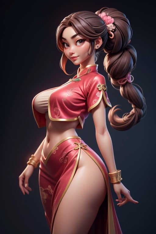 Curvy Hips, Vista Trasera, Hanfu ChinoPorno AI