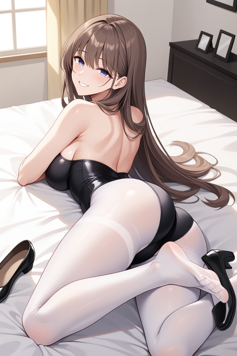 Lesbian Ballerinas, Happy Smile, Long Hair With Bangs Hentai AI Porn