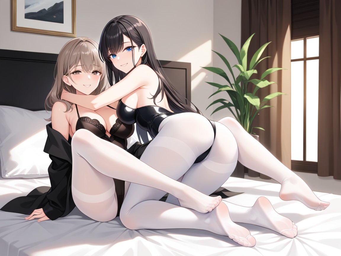 Laying Down, Black Ballet Slippers, Face Hentai AI Porn