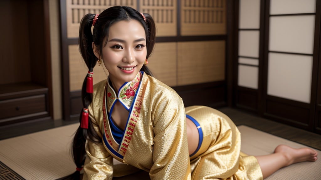 アジア人女性, Traditional Outfit, SmilingAIポルノ