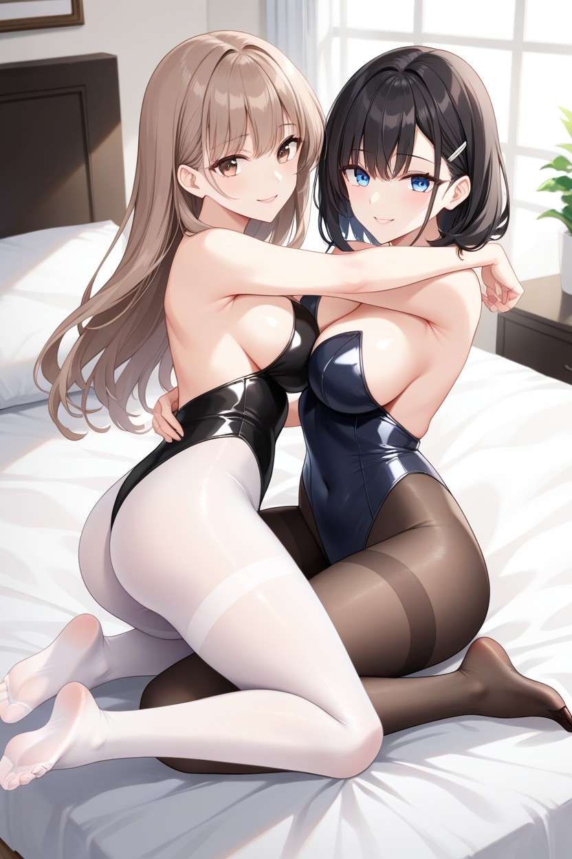 Perky Breasts, Hotel Room, Fair Skin Hentai AI Porn