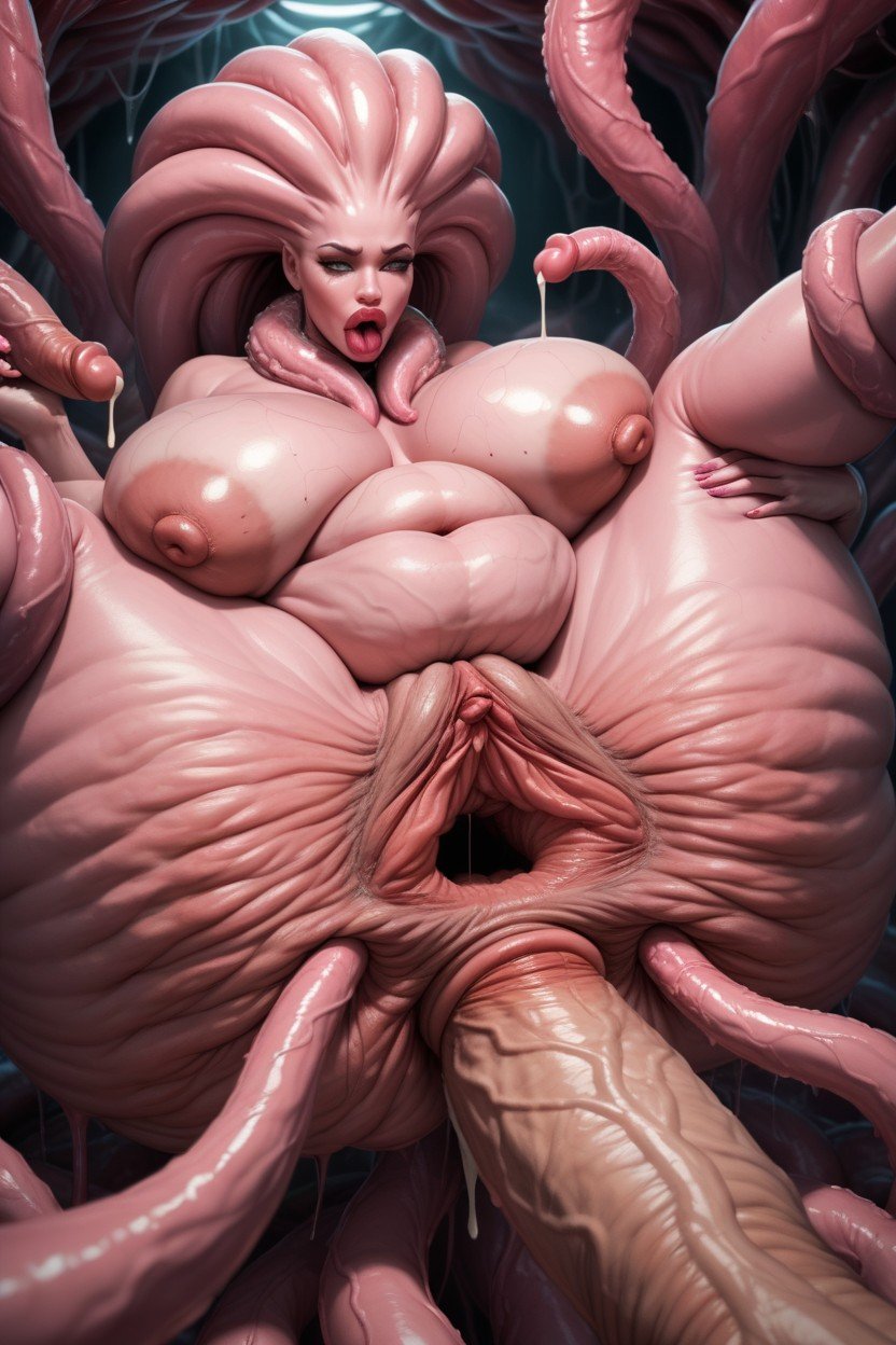 Massive Tentacle Cock, Pink Tentacle Pulling Leg, Bulging PussyAI黃片