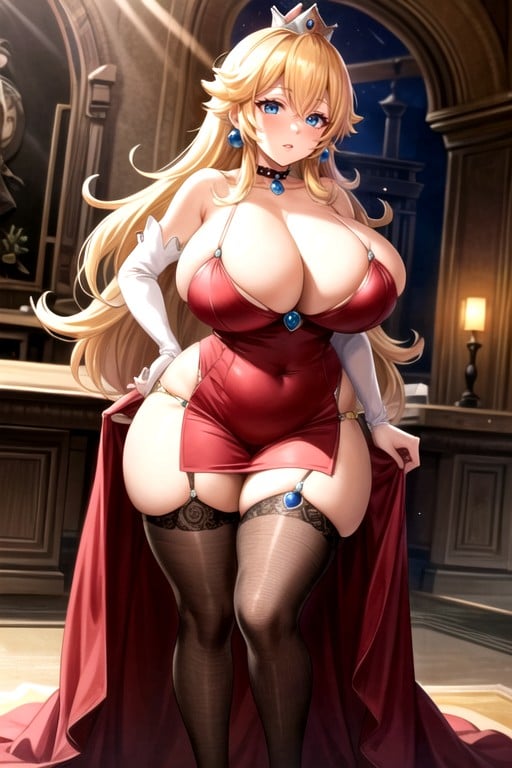 Firm Thighssuper Detailedbrown Skinoily Skinpubic Hairprincess Peach Super Mario Brothersvulgar And Bewitching Lewd Bodyprincess Peach Super Mario Brosglossy Pink Hairbig Nipples, Detailed Details, Pixiv Trend Hentai AI Porn