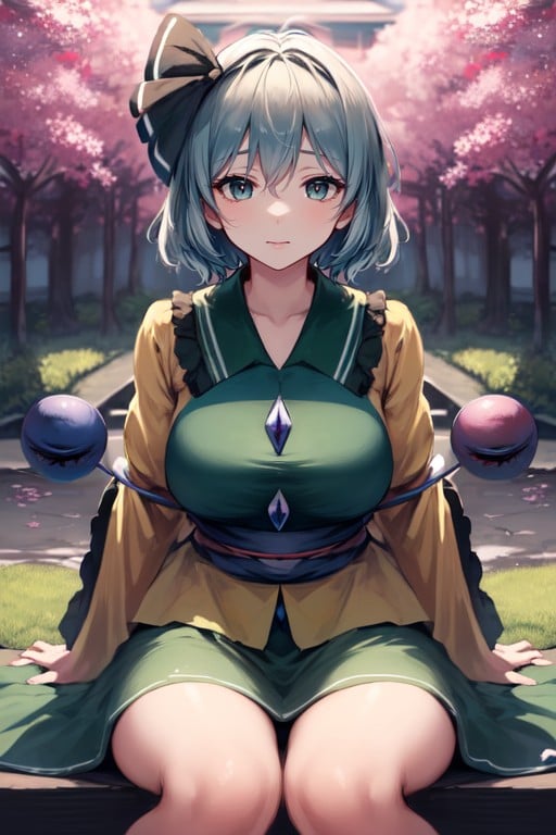 Noite, Jardim Sakura, Konpaku Youmu From Touhou Project Hentai IA pornografia