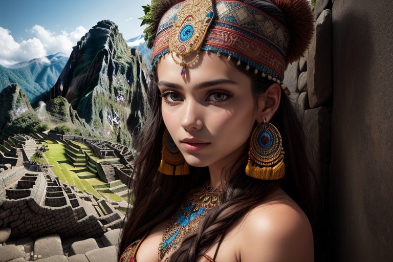 Macchu Piccu, Small Breast, Full Body AI Porn