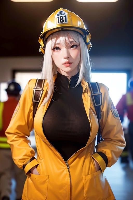 Professional Photography, Firefighter, Small Breast AI Porn