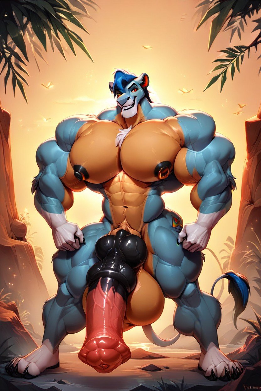 Hyper Muscle Futa Vitani From Lion Kinggigantic Knotted Pony Cock And Balls Pornografia peluda com IA