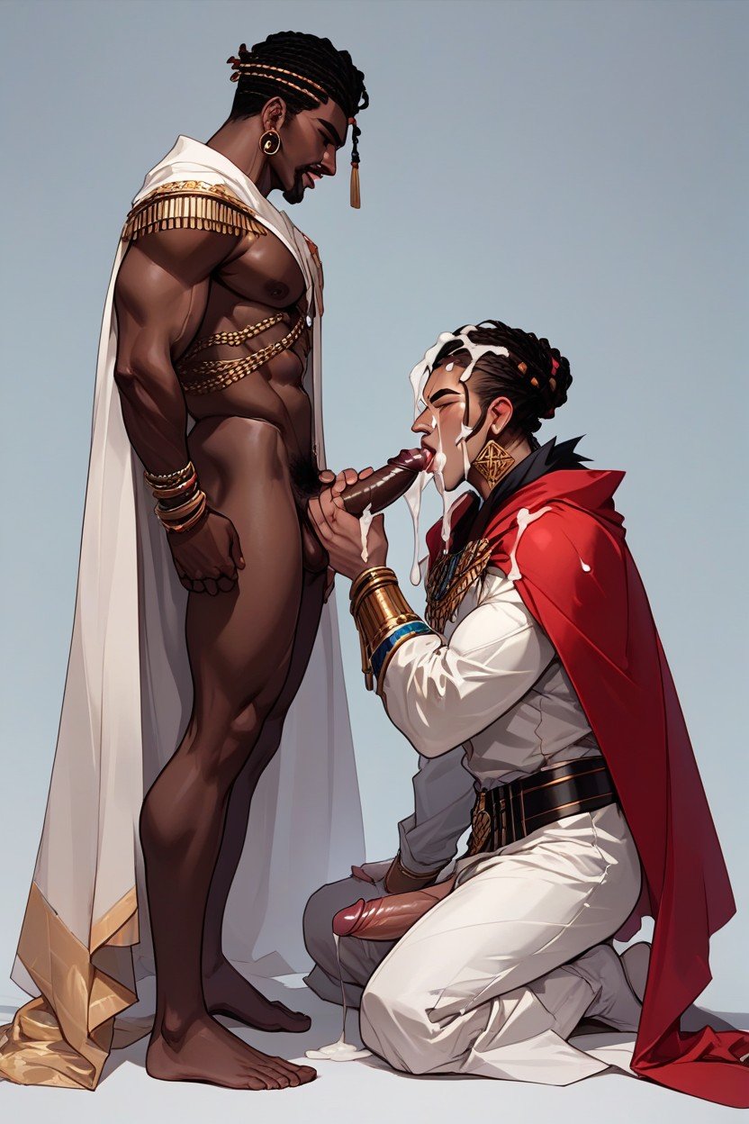 Corrida, Gaywhite Man Blowjobwhite Man Licking African American Dickafrican American Mancumshotafrican-american Man Sitting On A Gold Throneafrican-american Getting Blowjob From White Man, TogaPorno AI