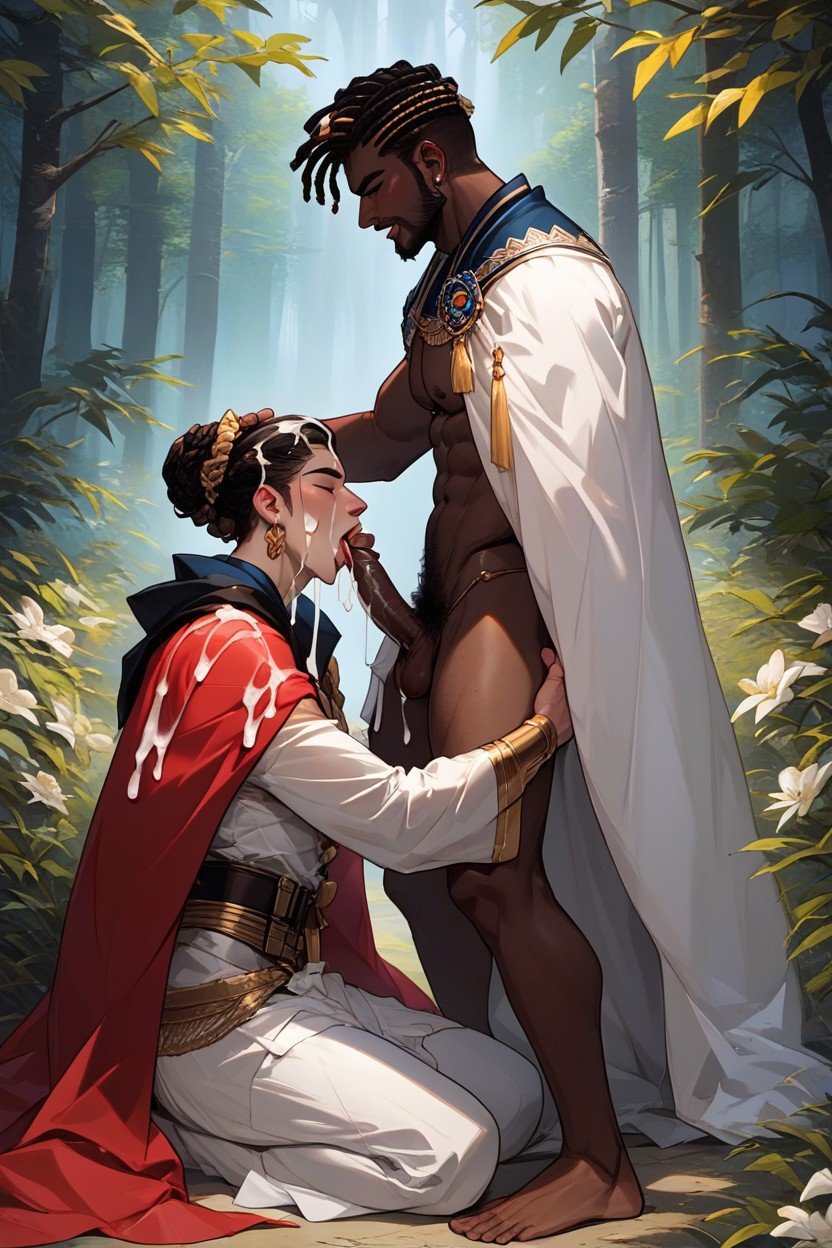 2 People, Gaywhite Manwhite Man Licking African American Dickafrican American Mancumshotafrican-american Man Sitting On A Gold Thronewhite Man Getting Blowjob, Cape Furry AI Porn