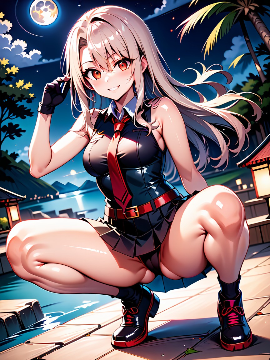 Dynamic Pose, Lake, Night Hentai AI Porn