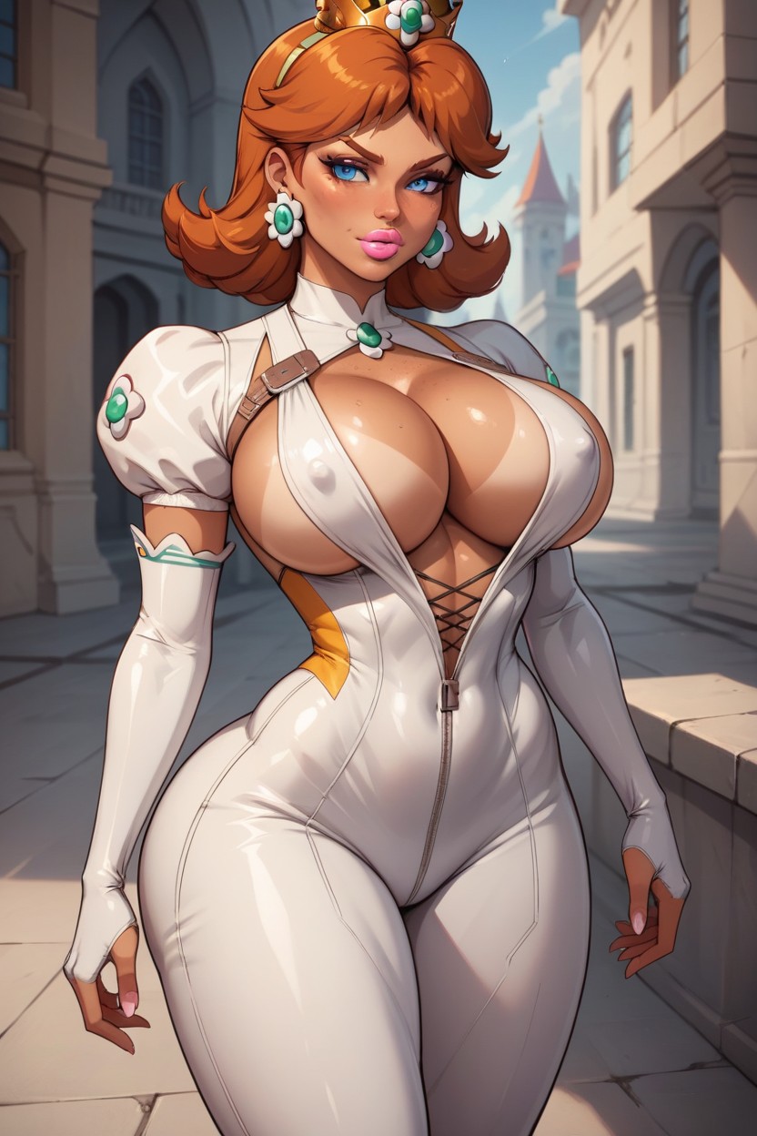 Tan Body, Curvy Body, Blue Eyes Hentai AI Porn