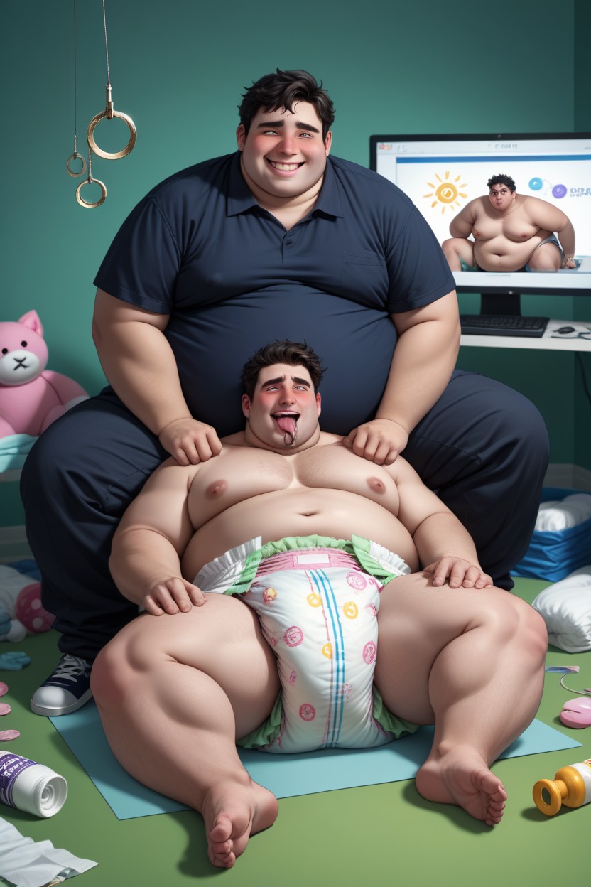 Smooth, Hugely Fat, Blocks AI Gay Porn