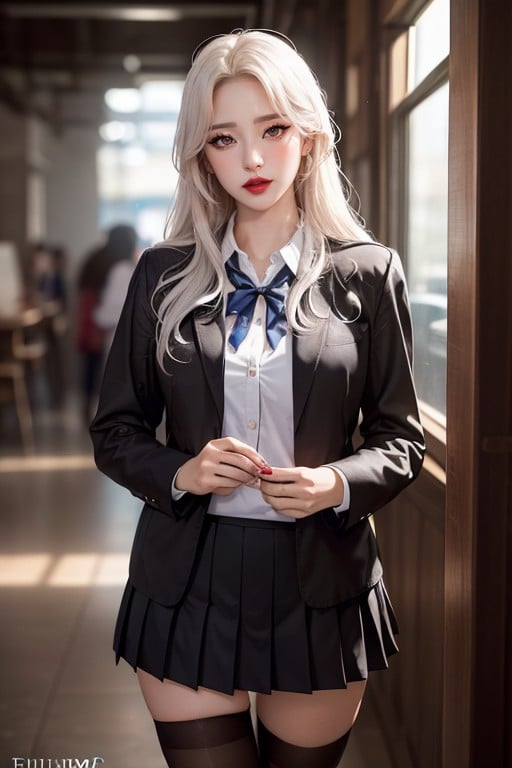 Thigh Highs, 直发, School UniformAI黄片