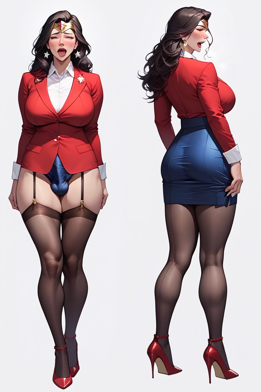 Wonder Woman Is A Futanari And Her Cock Is Under Her Tight Suit, 뒷편의 경치, 여러 관점퍼리 AI 포르노