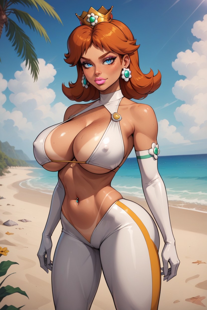 Sideburns, Skimpy Outfit, Tanlines Hentai AI Porn