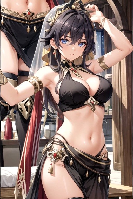 Veil, Belly Dancer Outfit, Multiple ViewsPorno IA Hentai