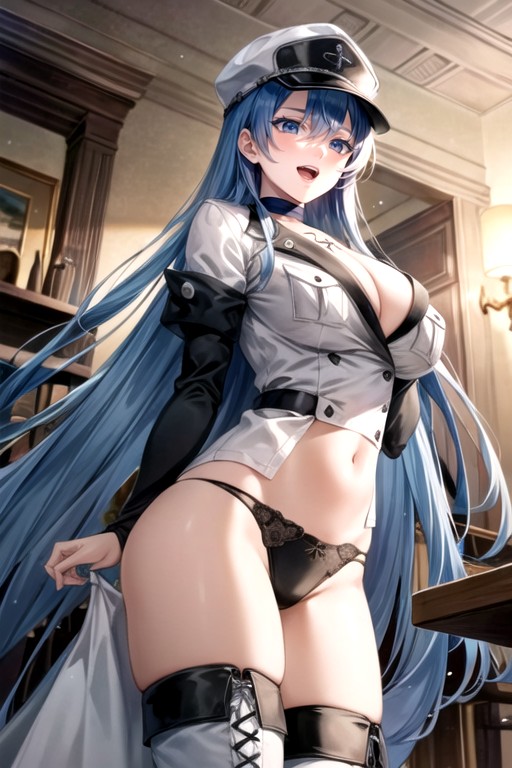 Esdeath (akame Ga Kill), De Baixo Para Cima (saia Superior), De Baixo Para Cima Hentai IA pornografia