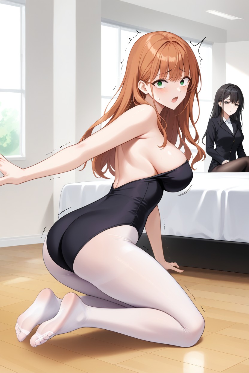 Grabbing Holding Sides In Pain, Breasts Expanding Larger, Shaking Violently Hentai AI Porn