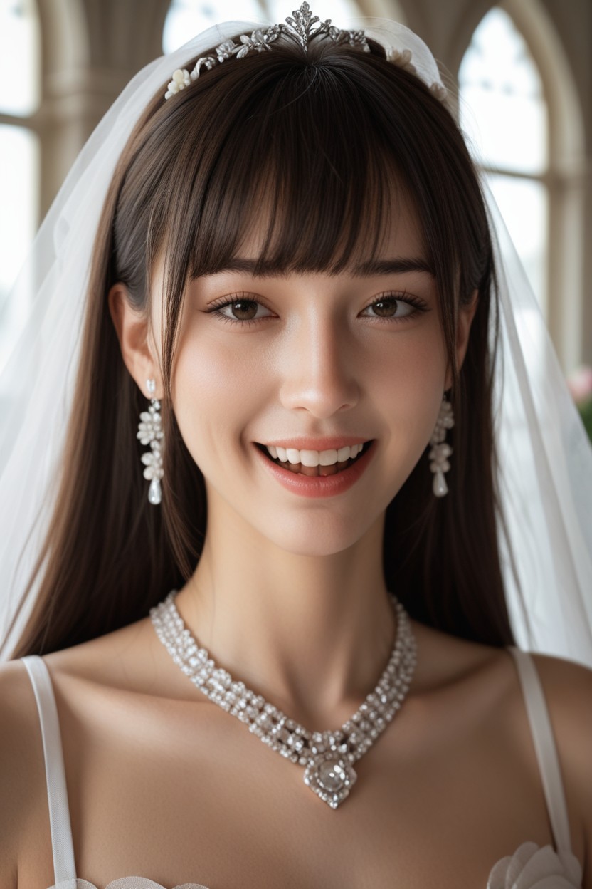 ボブカット, 笑顔で口を開ける, 結婚式ファーリーAIポルノ