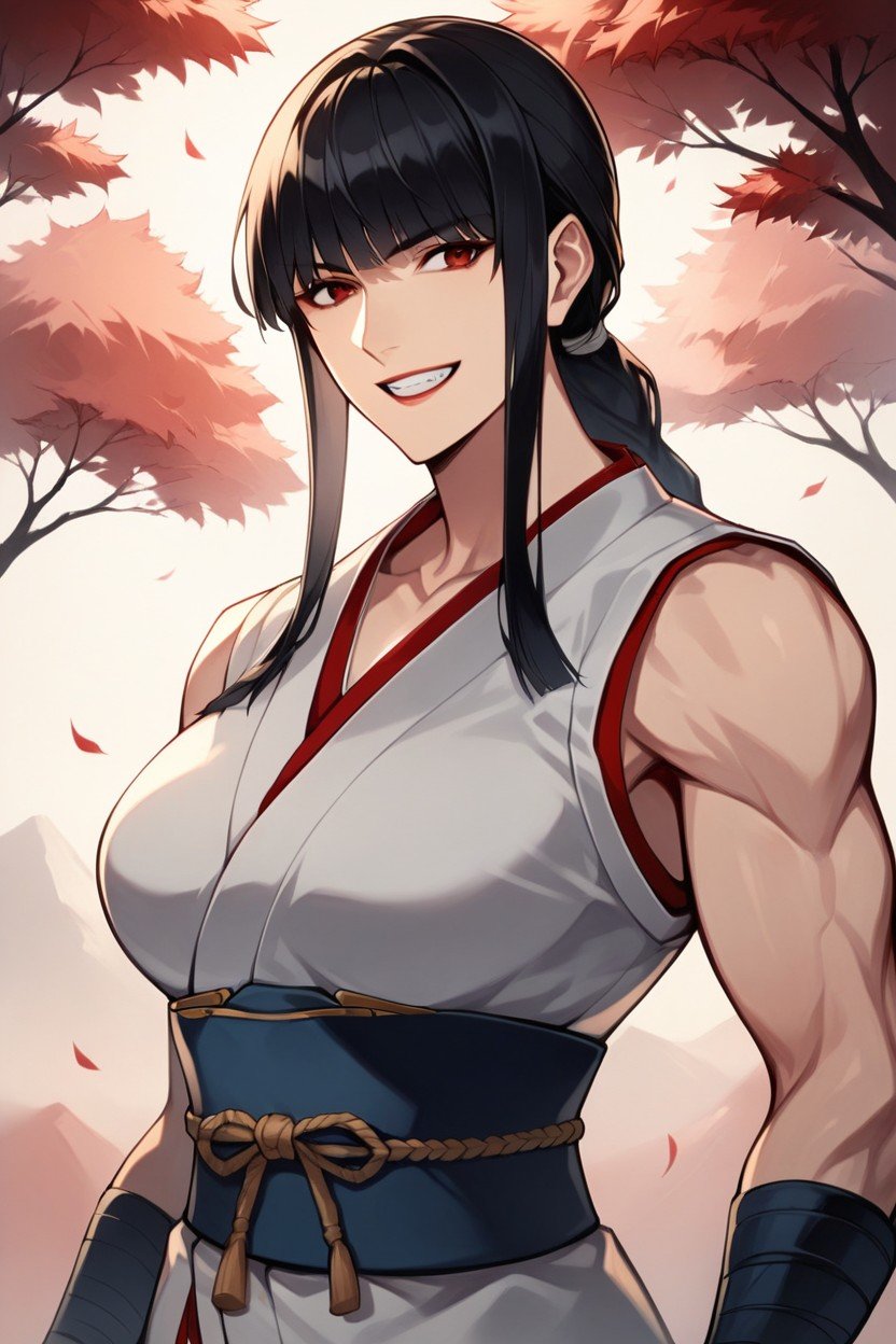 Healthy Skin, Muscular, Upper Body Wrapped In A SashPorno IA Hentai