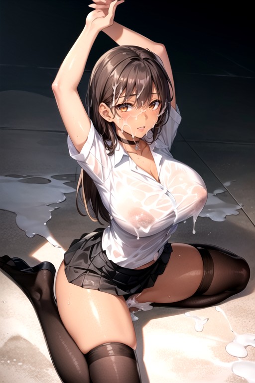 Latína, Brown Skin, Dark Skin Lead Colored HairPorno AI Hentai