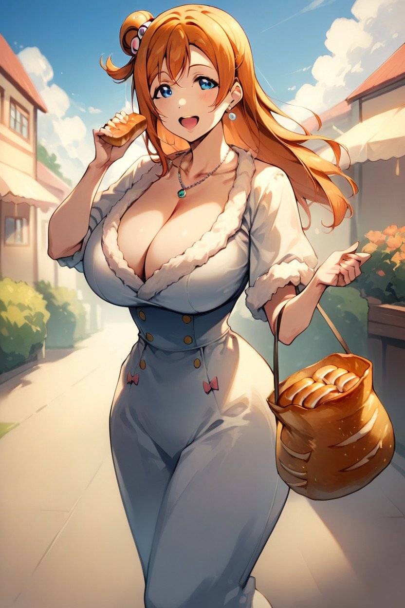 Happy, Fluffy Clothes, Orange Hair Furry AI Porn