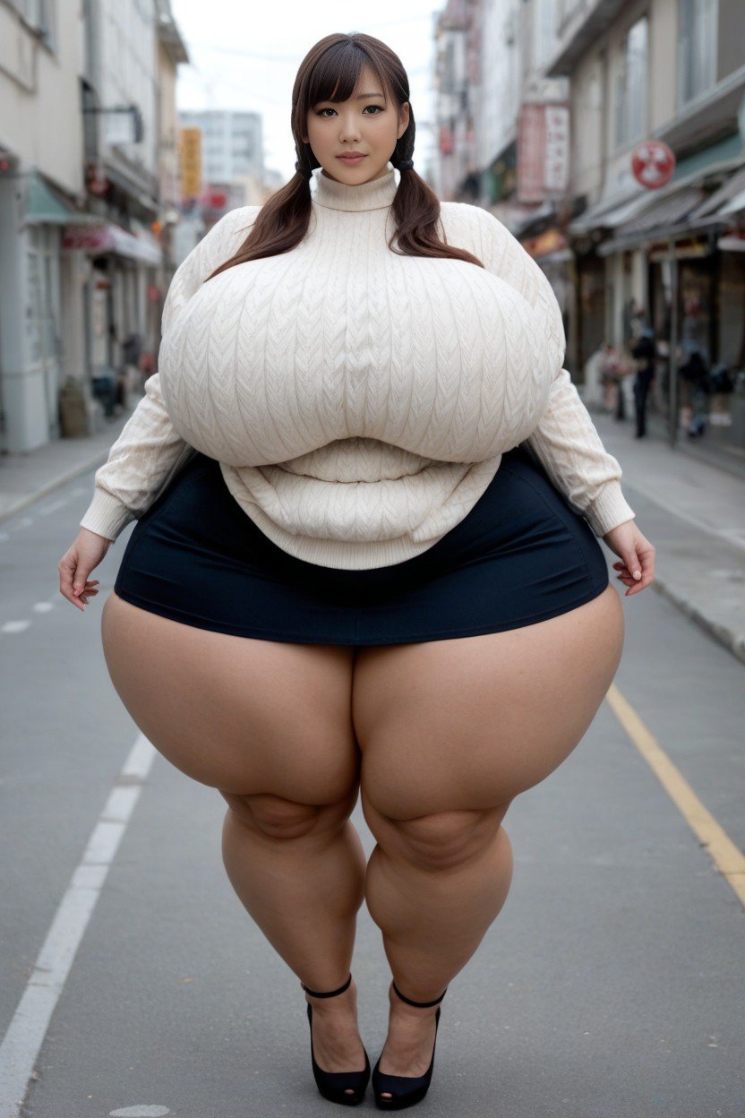 Disproportionately Huge Hips, Trança Lateral, Ssbbw Pornografia de IA