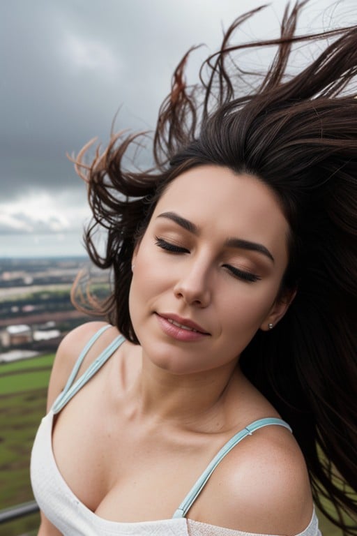 Wind In Hair, Clenched Teeth, Top Down Shemale AI Porn