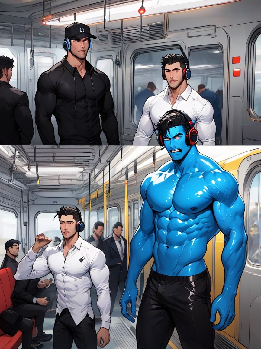 Orgy, Muscular, Harness AI Gay Porn