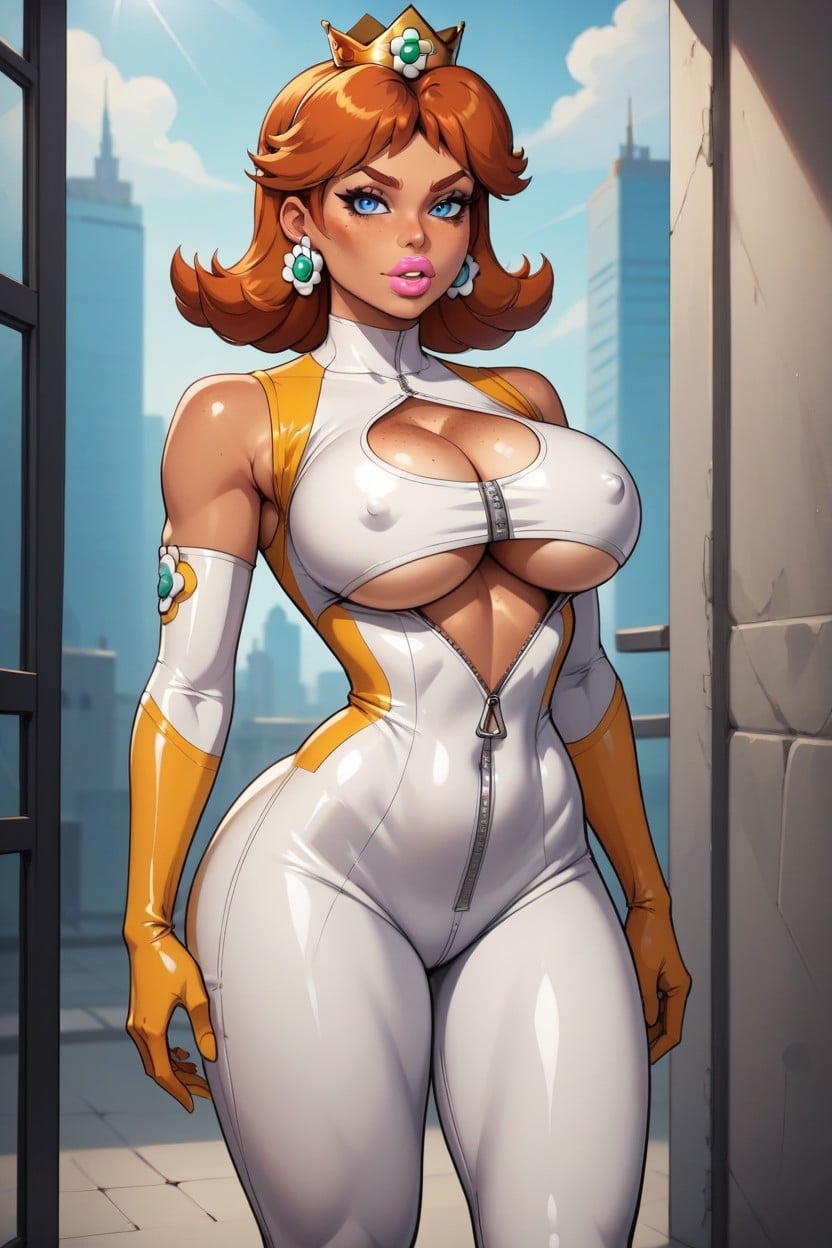 Exposed Stomach, Bimbo Lips, Hourglass Figure Hentai AI Porn