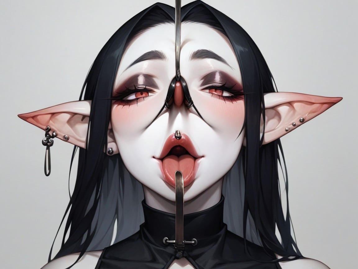 Goth, Japanese Nosehook, Big Plump LipsAI黄片