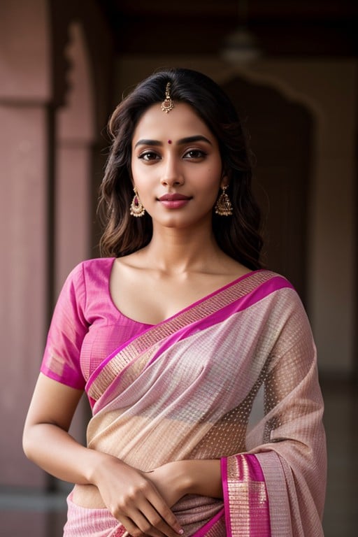 インド人女性	, Pink Saree FullニューハーフAIポルノ