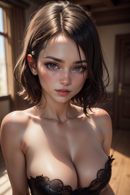 Small Breast, Large Ass, Soft Light AI Porn