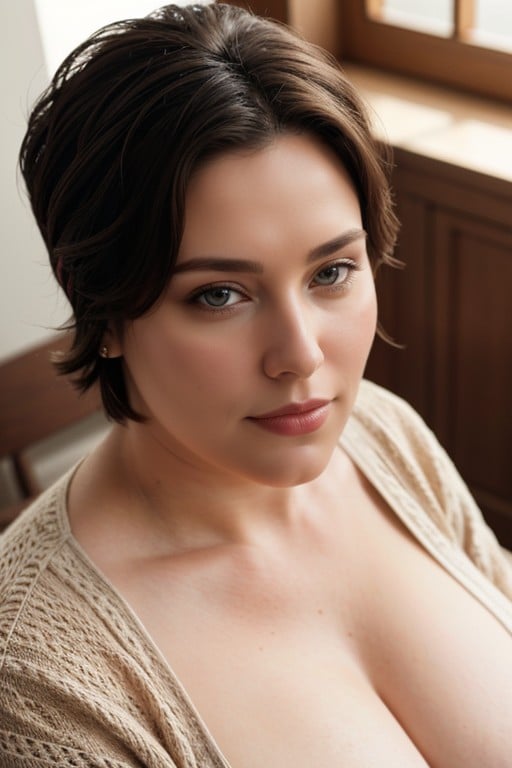 Soft Light, Pixie Cut, Fat Shemale AI Porn