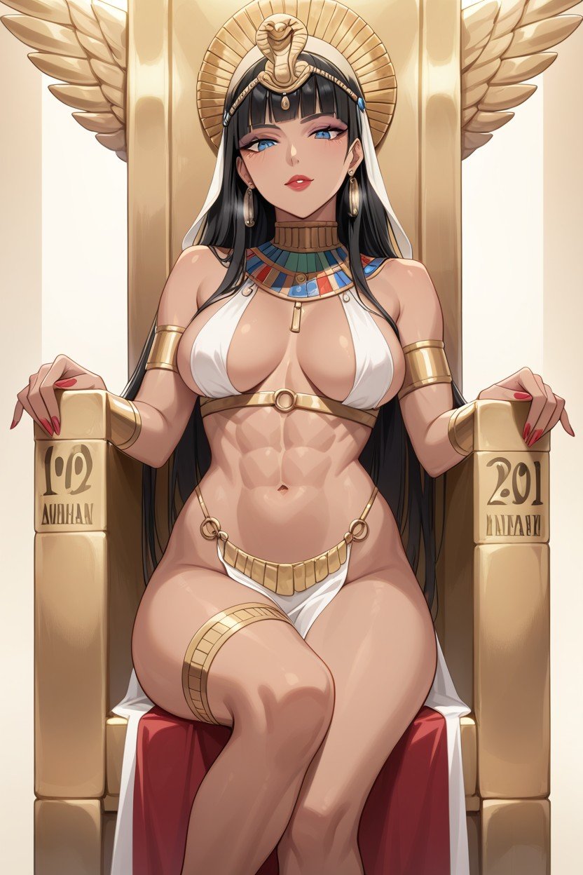 Sitting On A Gold Throne, Medium Breast, Fit AI Porn