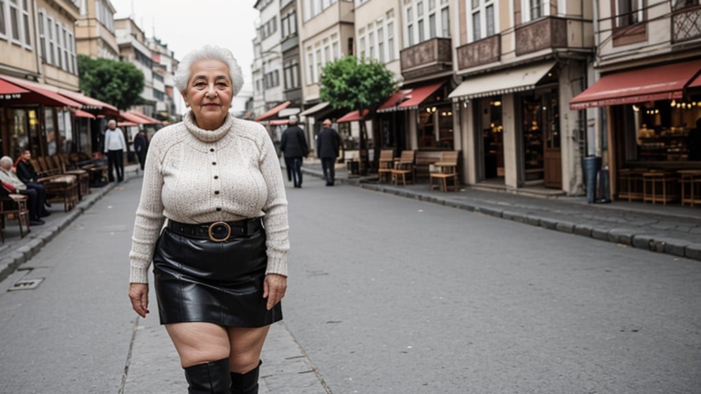 1 Personne, Black Leather Skirt, AllemandePorno IA