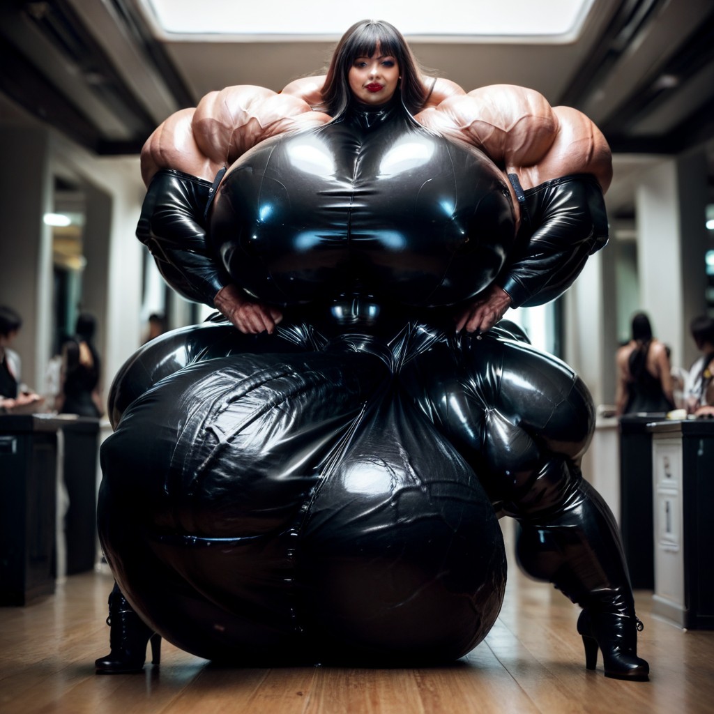 Hyper Gigant Muscles, Office Room, Hyper Gigantic Huge Penis Shemale AI Porn