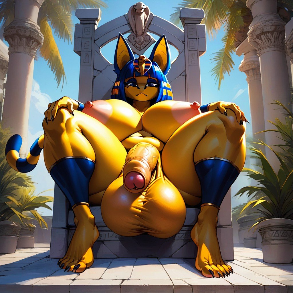 Ankha, Hands On Legs, Wide FeetファーリーAIポルノ