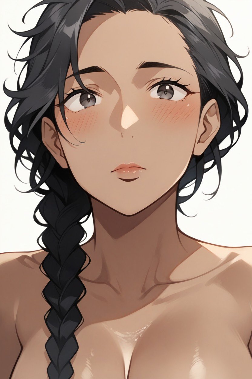 Big Eyes, Ultra Detailed, Slightly Messy Hair With Long Single BraidPorno AI