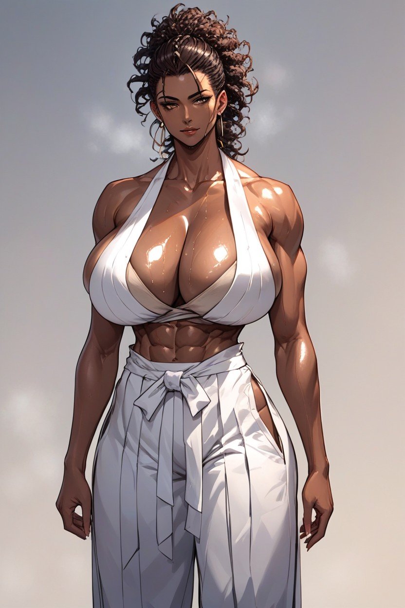 갈색, Busty African, Hakama헨타이 AI 포르노