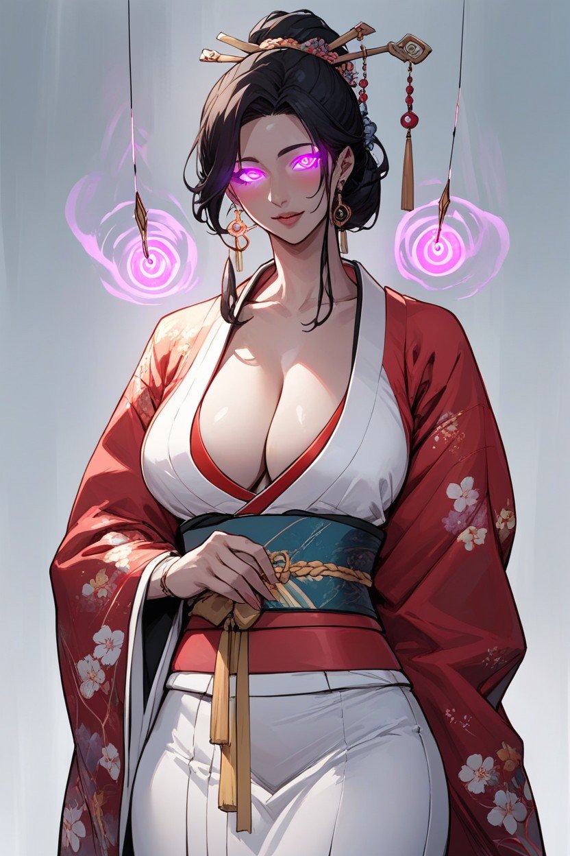 Kimono, Cleavage, Large Breast Hentai AI Porn