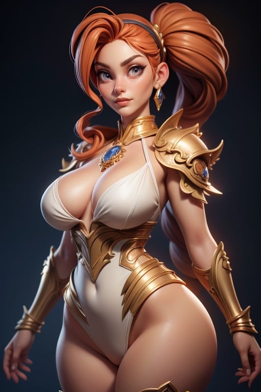 White Leotard, Large Breasts, Armor AI Porn