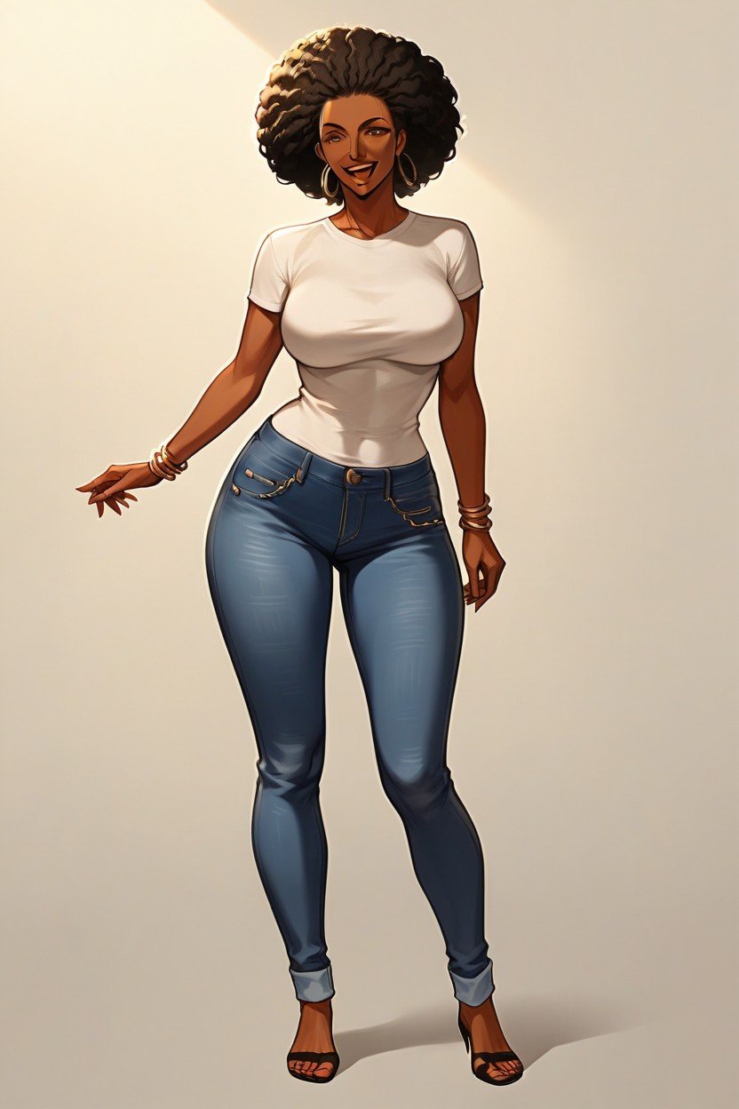 Africana, Standing, Afro Hentai IA pornografia