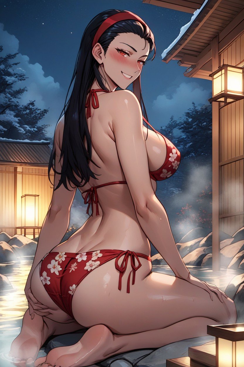 Grabbing Ass, Yukiko Amagi, Rear ViewAI 포르노