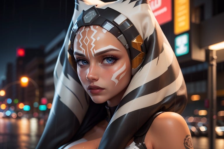 Ciudad Ciberpunk, Ahsoka Tano (star Wars), Cuerpo CompletoPorno AI Hentai