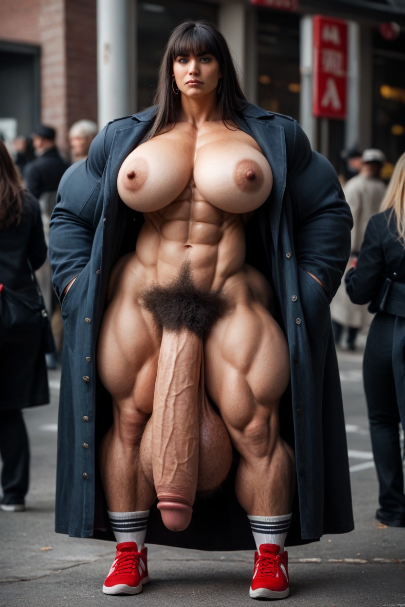 Dark Skin, Gigantic Huge Muscles, Hyper Massive Biceps Shemale AI Porn
