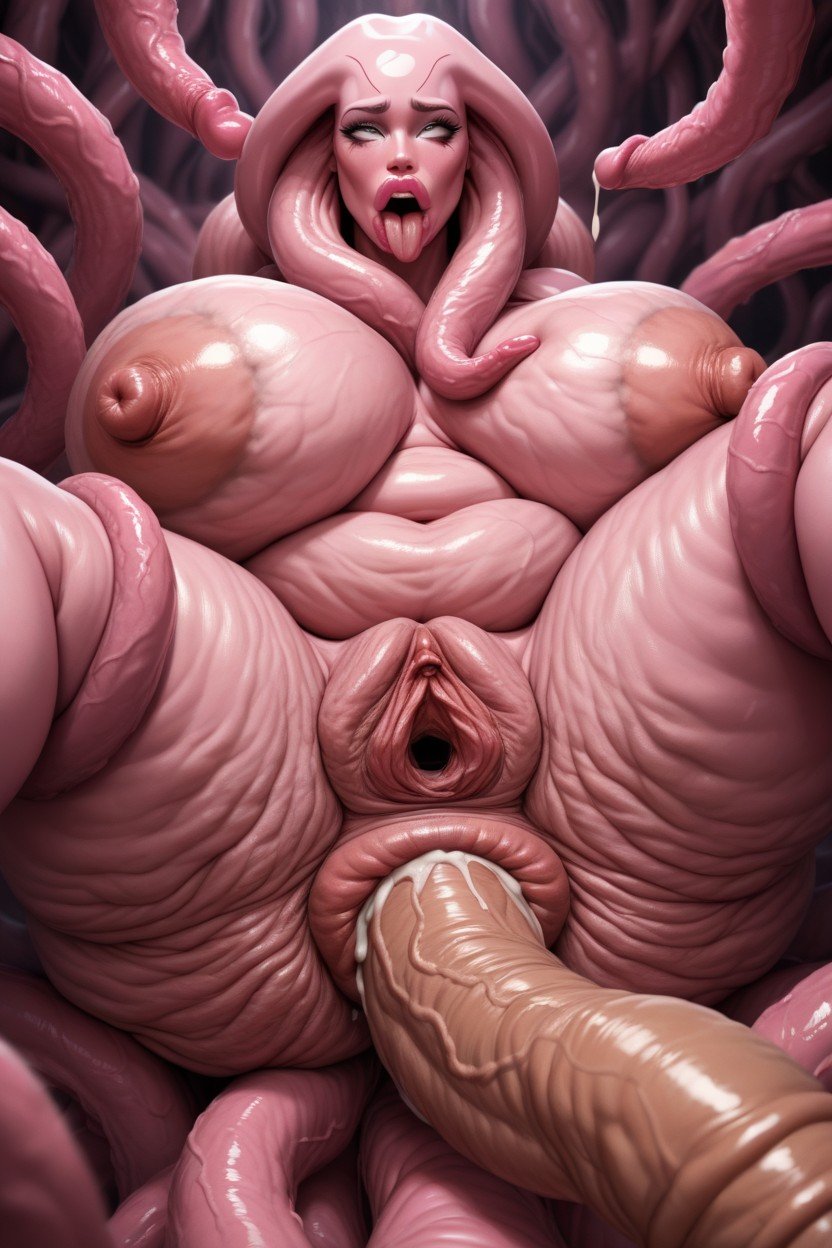 Pink Skin, Huge Pussy; Enormous Pussy, Huge Belly Pornografia de IA